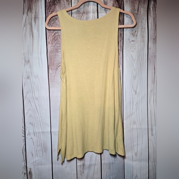 American Eagle Outfitters Pale Mustard Ribbed Tank Top Womens Large - Picture 3 of 3